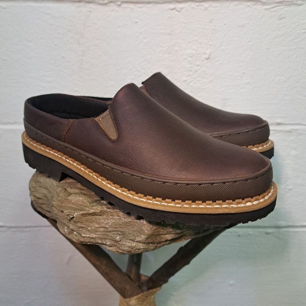 Georgia Boot Mens Size 9.5M Romeo Clog GB00575 Brown Leather Slip-On 3"